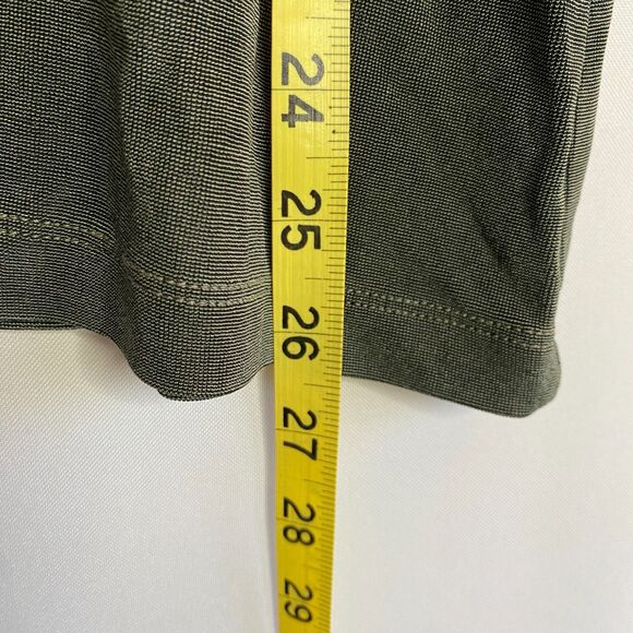 Chicos Travelers Slinky Top Sage Green LS Crew Open Arms Metal Details Size XL - Picture 9 of 12